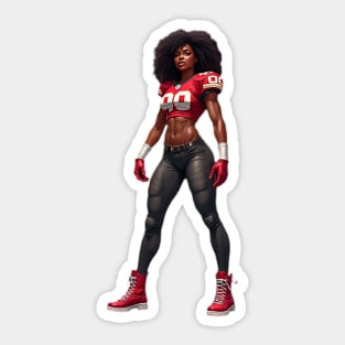 Female American Football Sticker